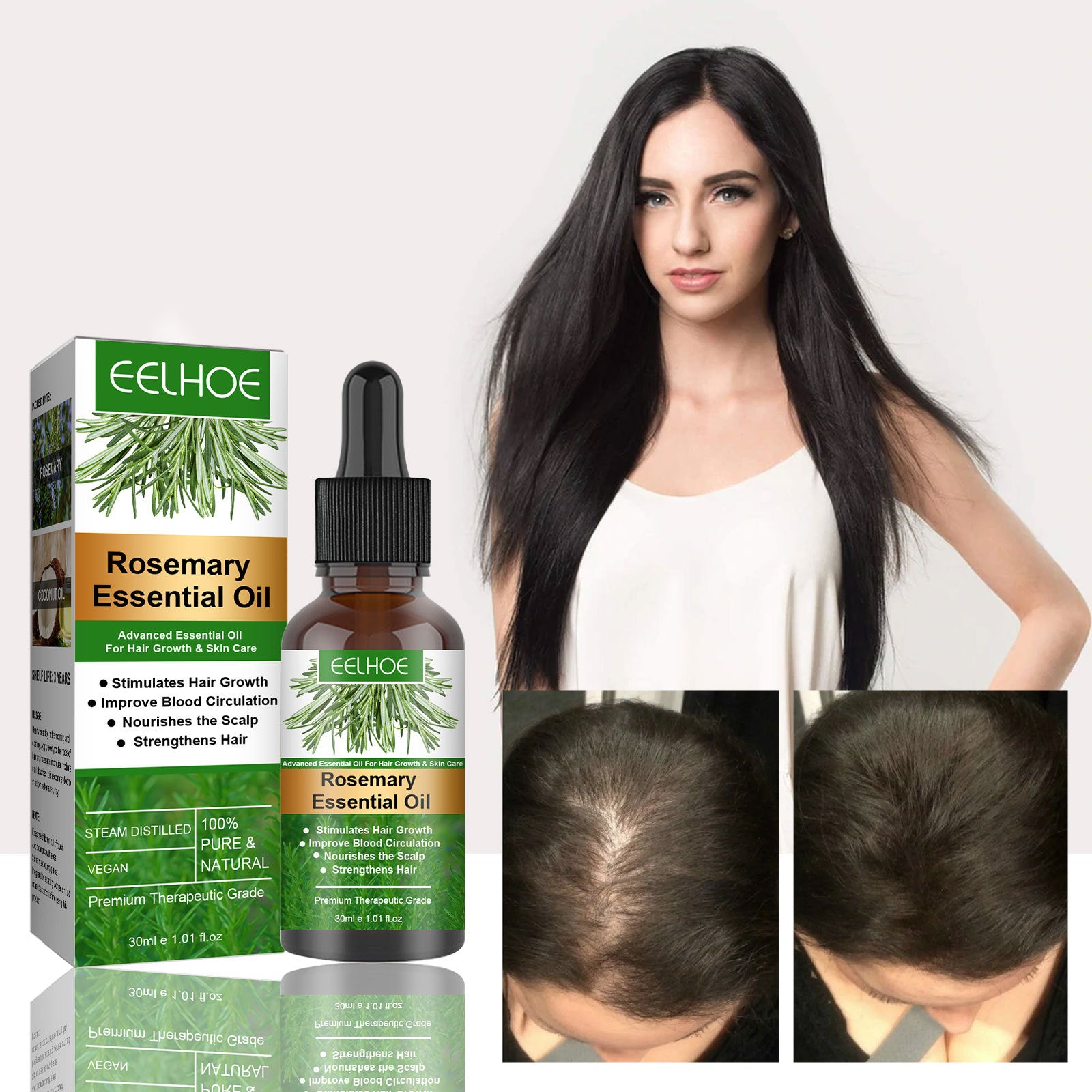 Productos de esencia para el rápido crecimiento y potente del cabello, tratamiento líquido con aceites esenciales que previenen la caída del cabello, cuidado capilar 20 ml